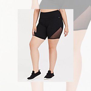Torrid Black Mesh Insert Wicking Active Bike Short